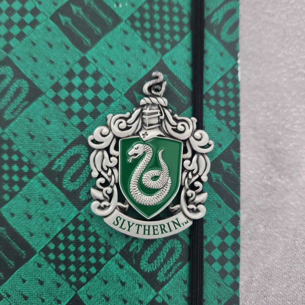 Harry Potter Slytherin House Journal Green Black Metallic Crest Lined Notebook